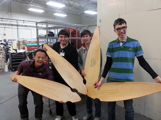 Boeing Australia students with their longboards